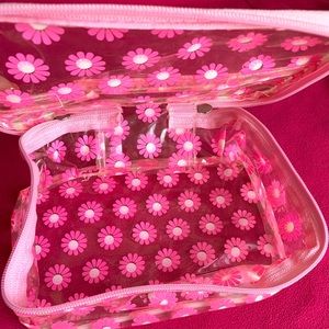 Cute clear flower zipper bag